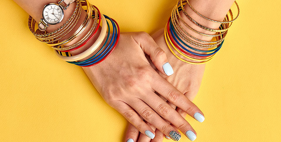 Woman wearing valuable pieces of jewelry